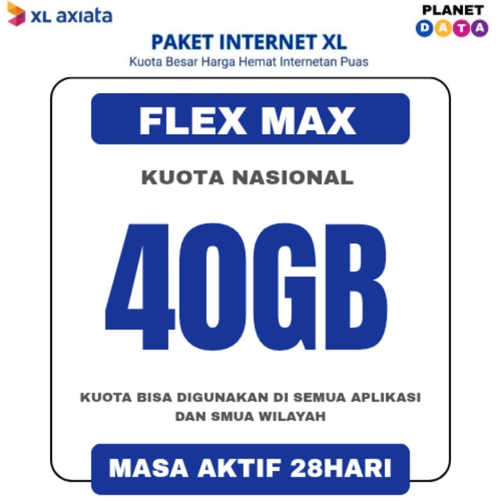 PAKET DATA XL FLEX MAX 40GB TERMURAH 