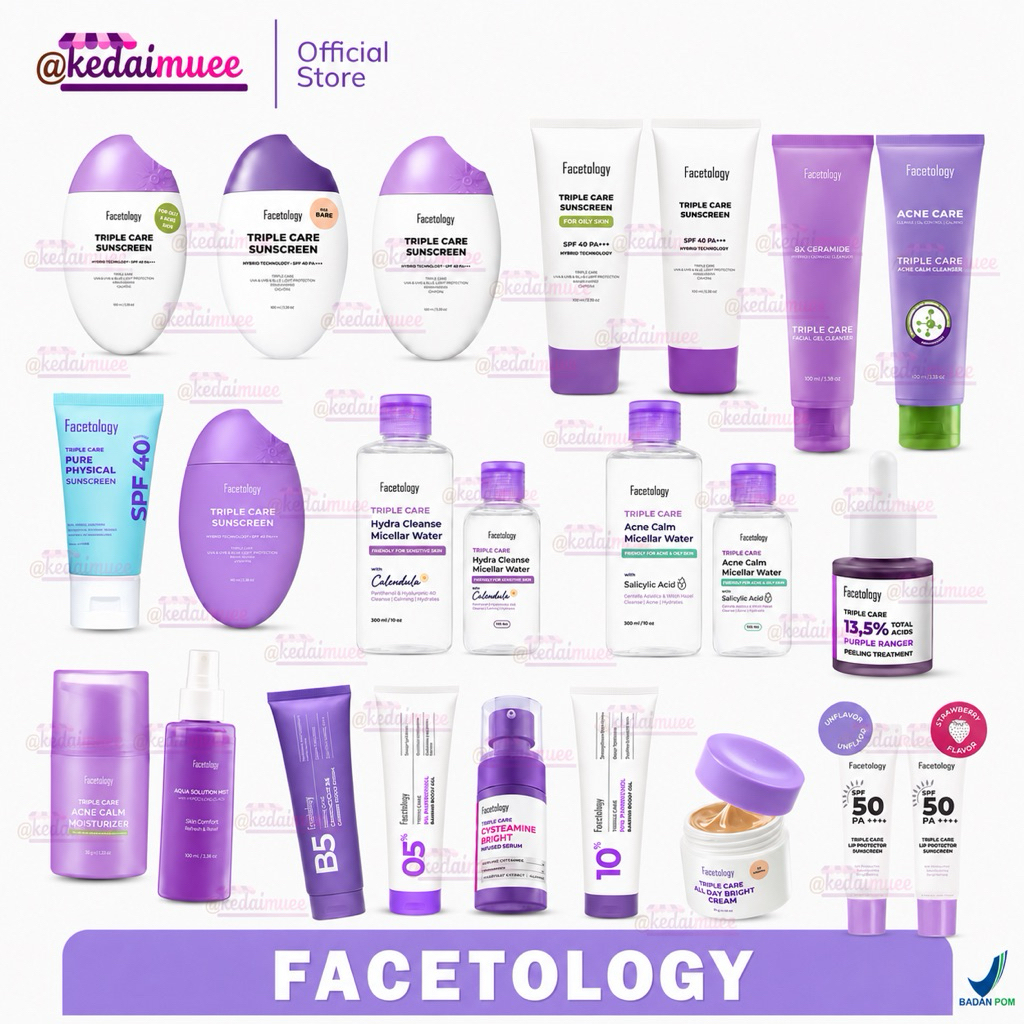 Facetology Sunscreen Tripe Care Spf 40PA+++ | Sunscreen Normal, Oily, Tinted, Sunscreen Physical, Li