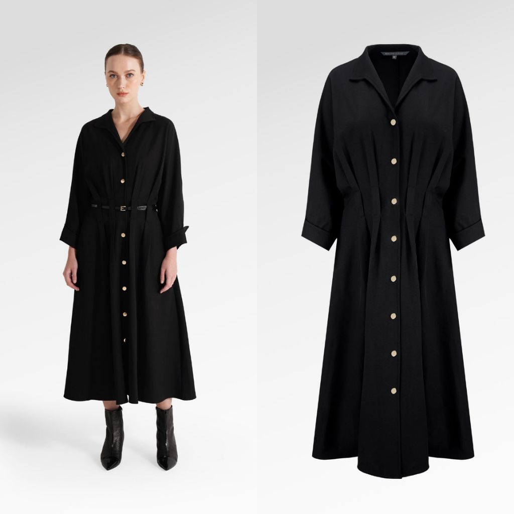 Benang Jarum Sophia Pleated Midi Dress