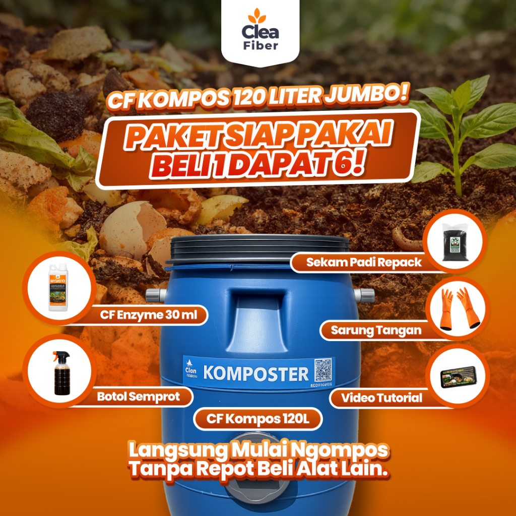 [Ready Stok] Drum 120 Liter komposter, Komposter sampah basah, komposter sampah organik, komposter k