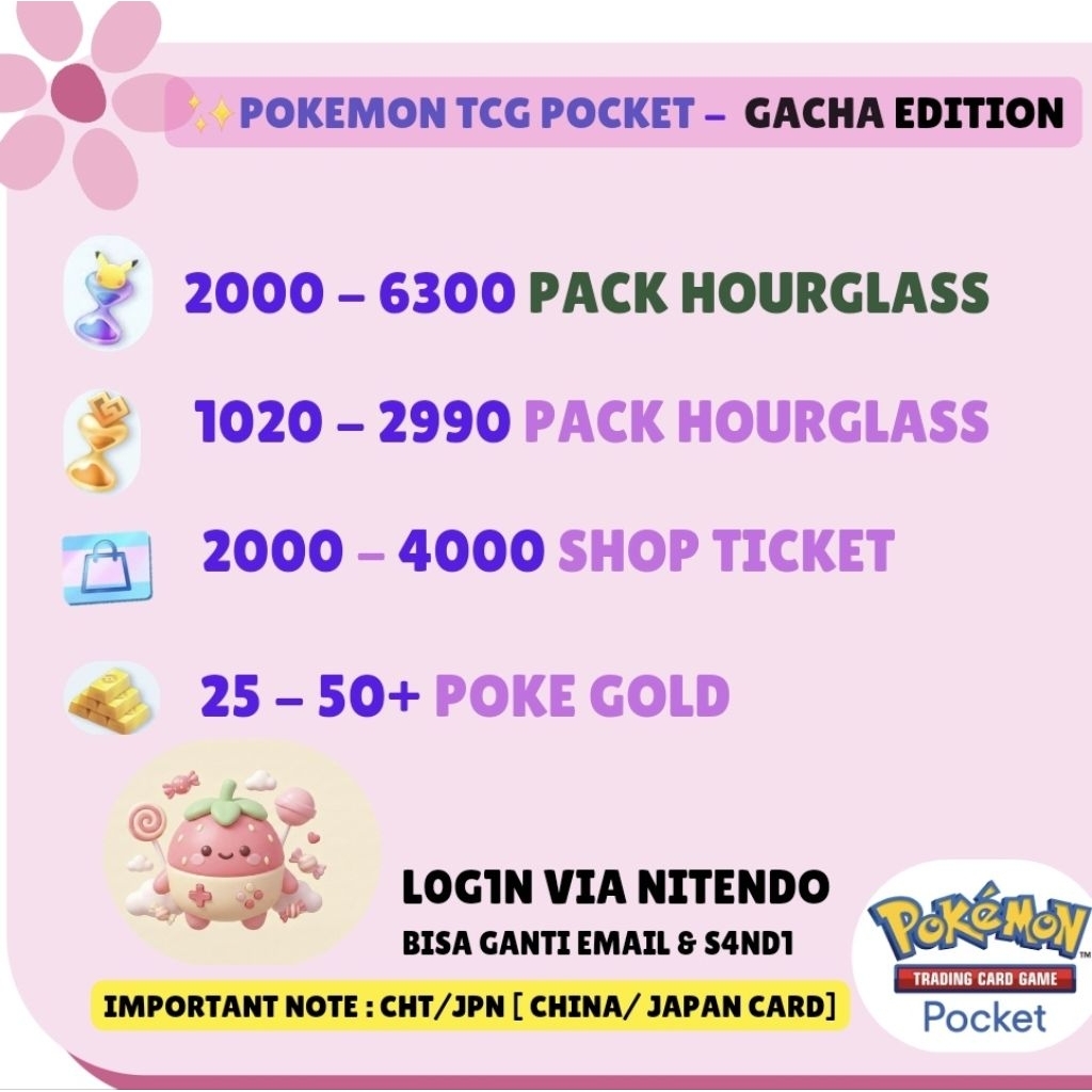 PACKAGE GACHA POKEMON TCG POCKET