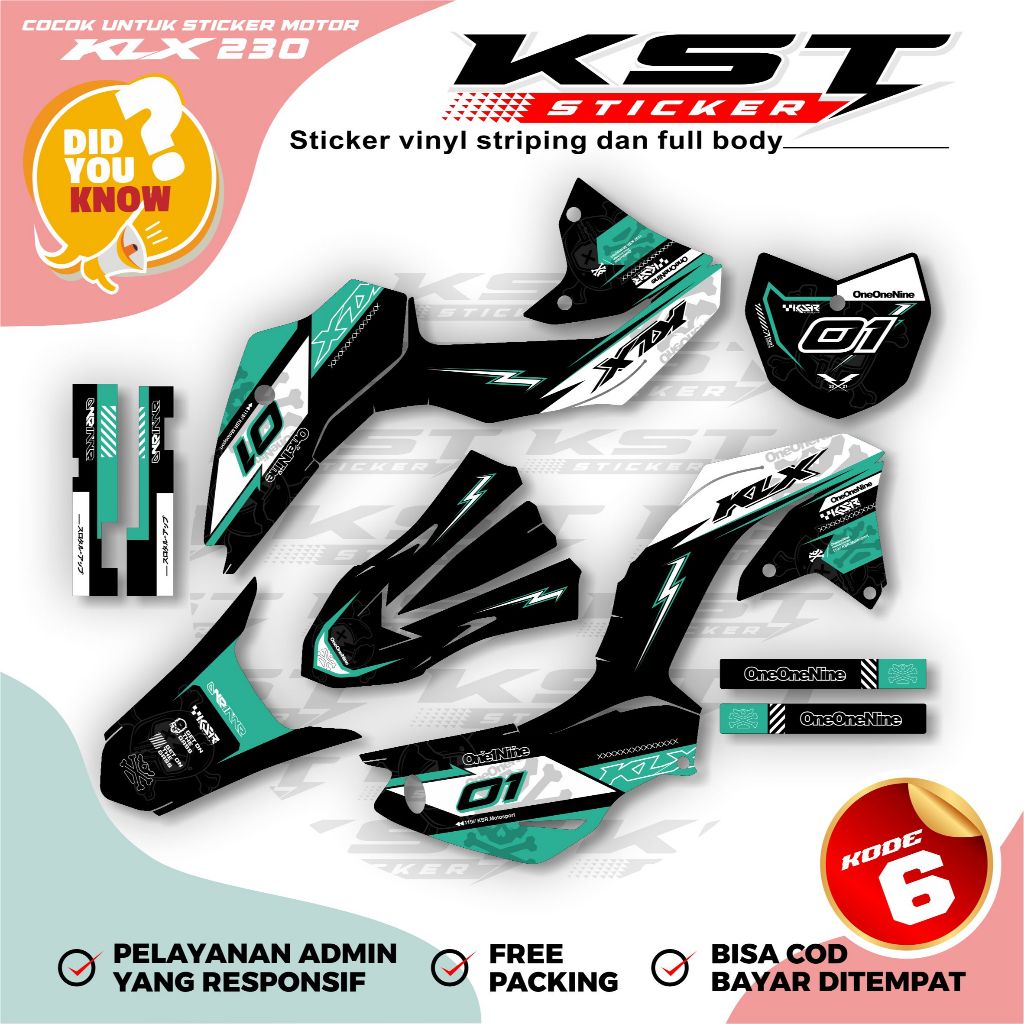 Decal Klx 230 sm / Decal klx / Decal Klx Super Glosy Premium ST. 06