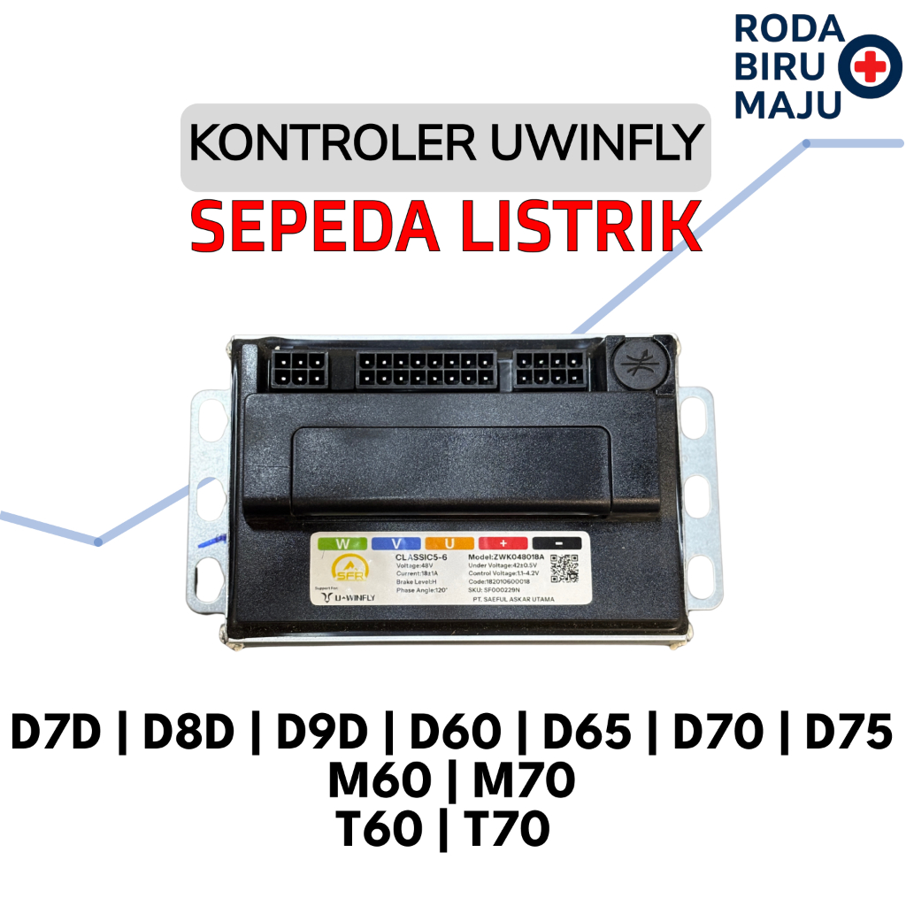 Controller 48V 500W 18A Sepeda Listrik Uwinfly D7D D8D D9D D60 D65 D70 D75 M60 M70 T60 T70 ZWK048018