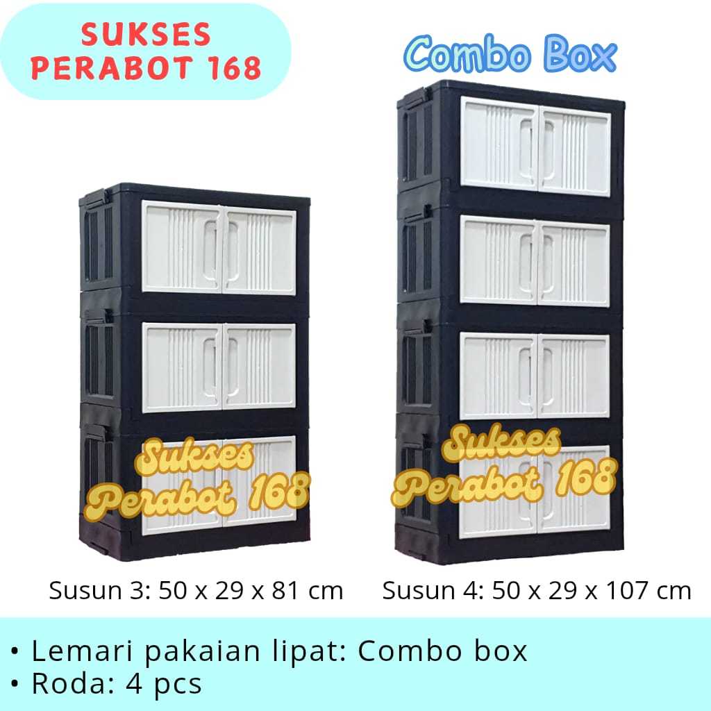 Lemari Pakaian Lipat Combo Box / Lemari Plastik Combo Box Lemari Mini Minimalis