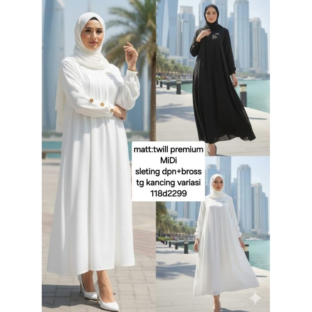 Gamis Hitam Putih midi