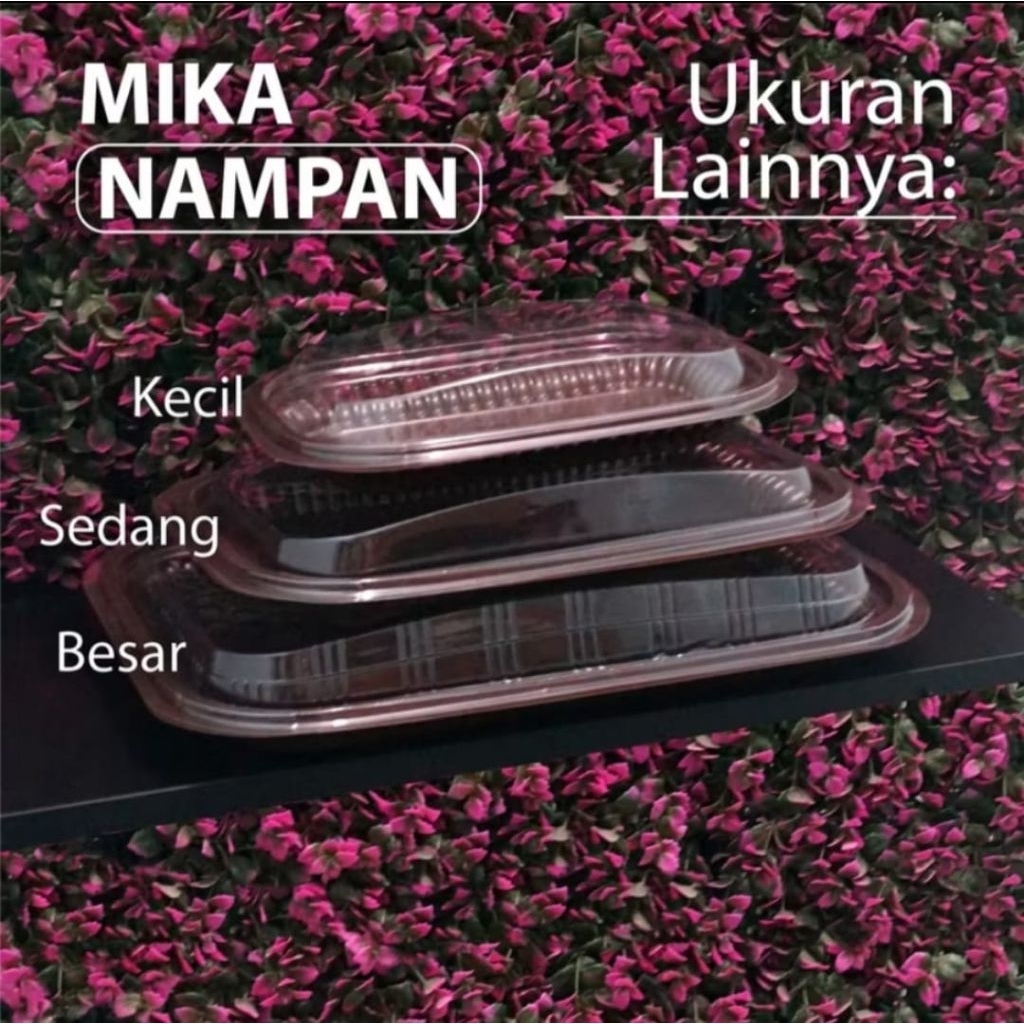 Nampan Mika Baki Hantaran + Tutup / Mika Plastik Tempat Jajan Anak Kue Basah Roti Tray Tatakan Alas