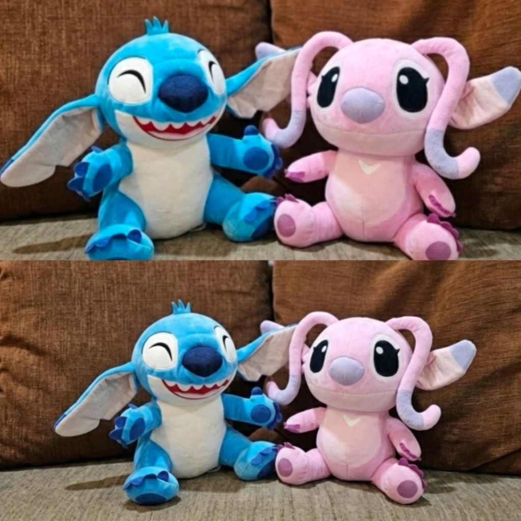 Paket Boneka Sepasang Stitch & Stitch Angel Couple Original Disney Kado/ Hadiah Cewek/ Pacar - COD I