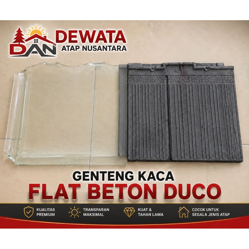 genteng kaca flat beton duco full kaca tebal 6mm