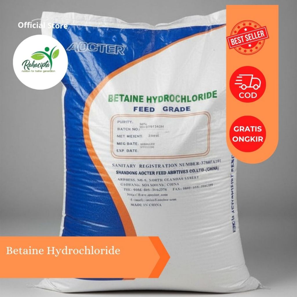 Betaine HCl Murni -  25 kg Suplemen Asam Lambung ( HCL )& Membantu Pencernaan Protein