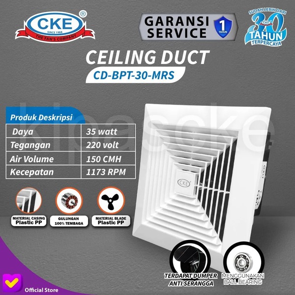 CKE Ceiling Duct 12 Inch CD-BPT-30-MRS