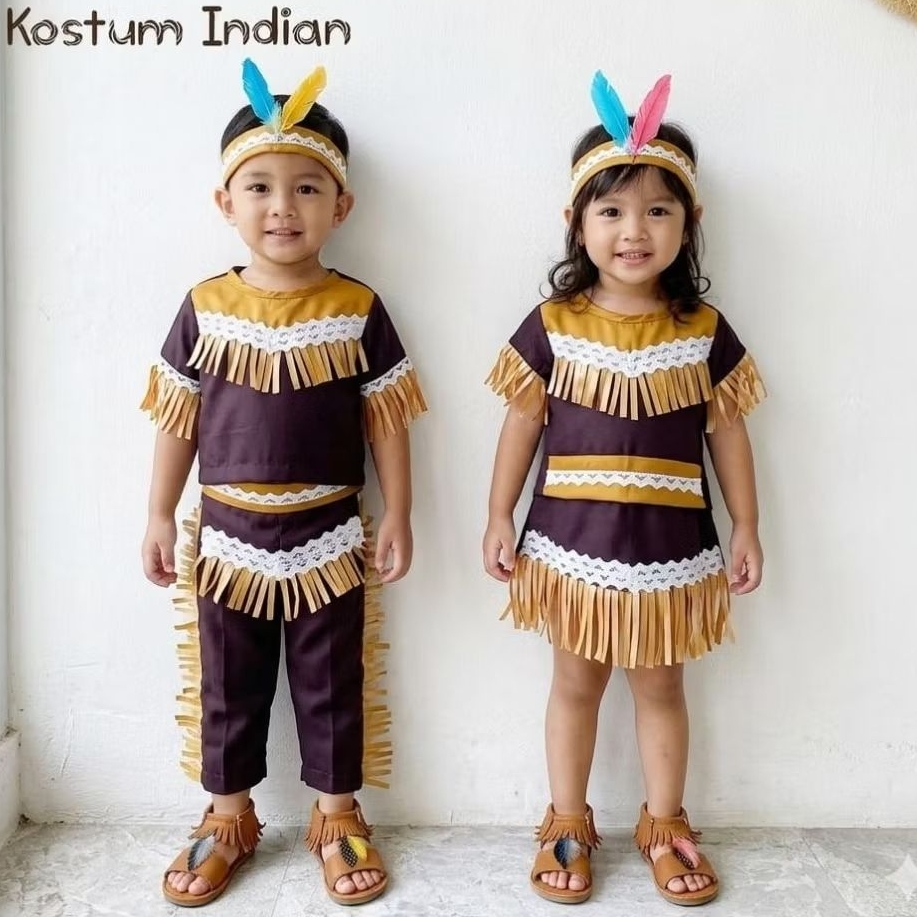 kostum indian anak terbaru/kostum afrika anak dan dewasa/baju adat afrika/custume indian anak