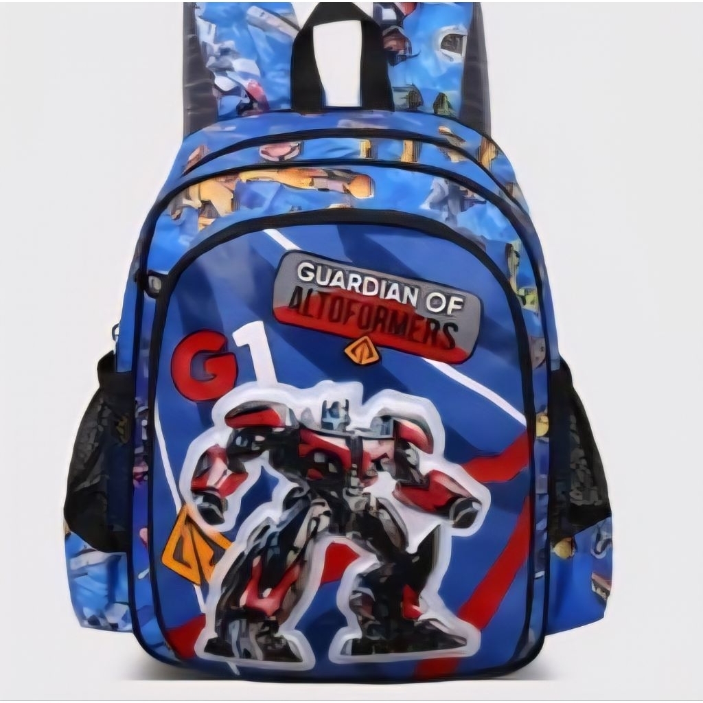 Tas Sekolah ALTO Kids Anak Laki-Laki TK Paud Ransel Cowok Karakter Transformer Cross