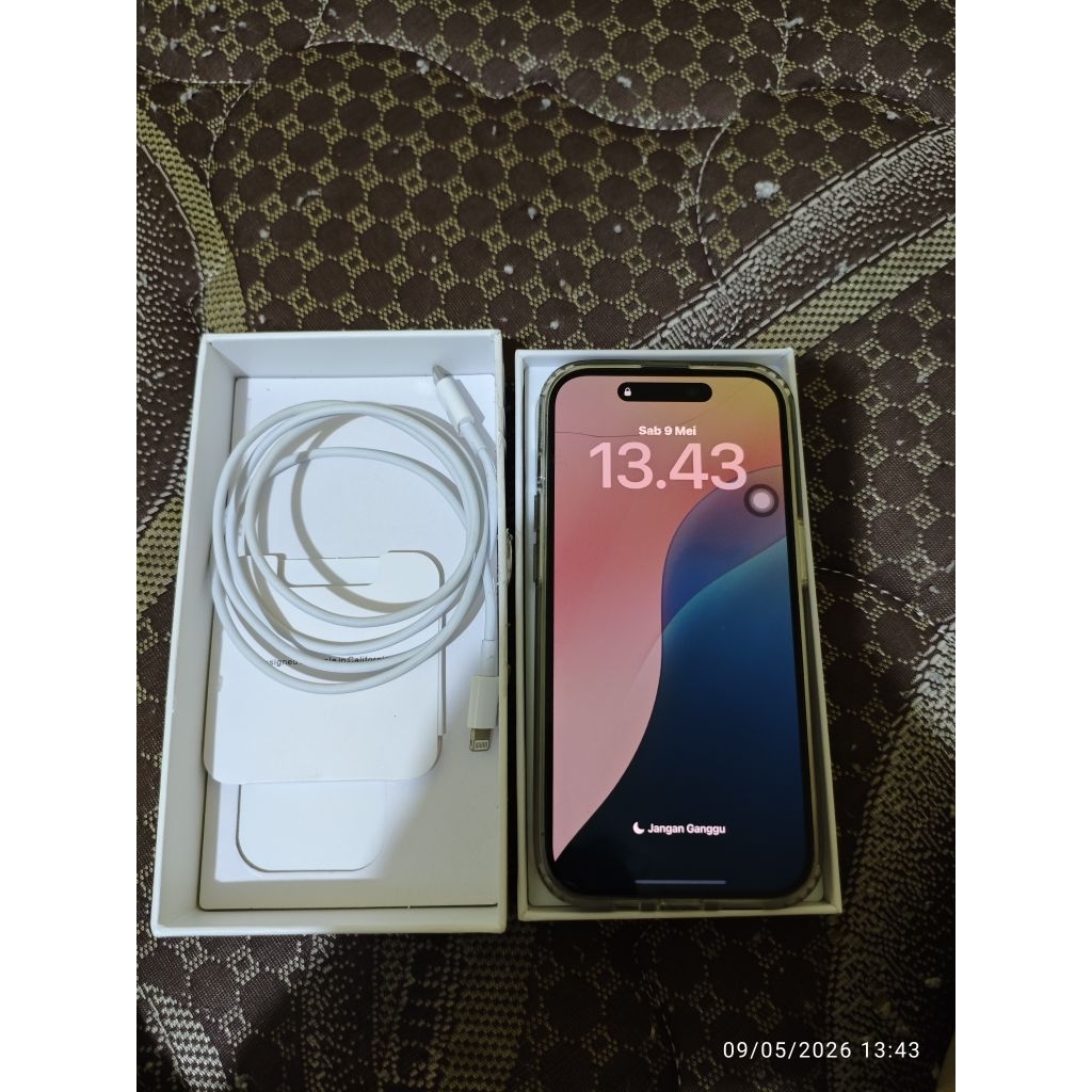 iPhone 14 Pro asli iBox SIM Card permanen lengkap dengan box dan charger