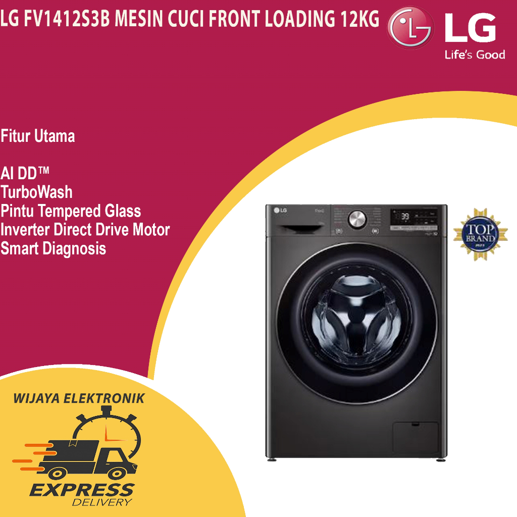 LG FV1412S3B Mesin Cuci Front Loading 12kg