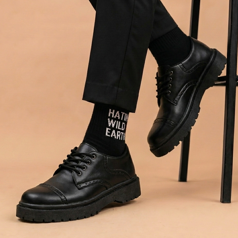 Sepatu Pantofel Docmart Hak Tinggi Kerja Pria
