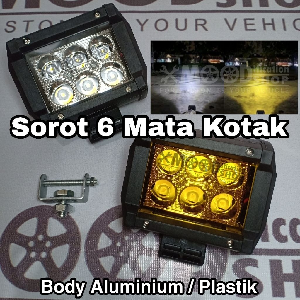 Lampu Sorot Led 6 Mata Kotak