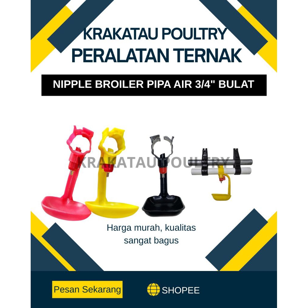 Nipple broiler pipa air 3/4 inchi bulat - tempat minum ayam broiler