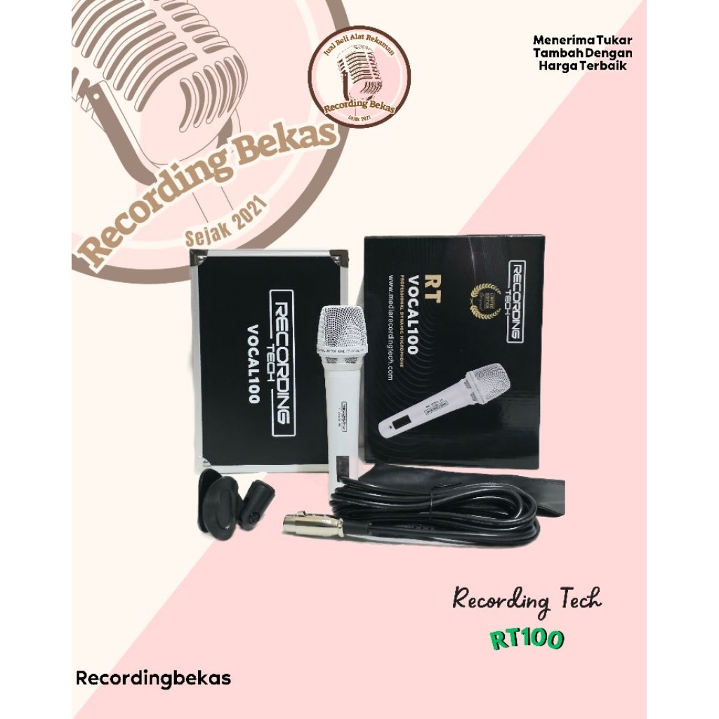 Mic Dynamic Recording Tech Rt100 Garansi Panjang