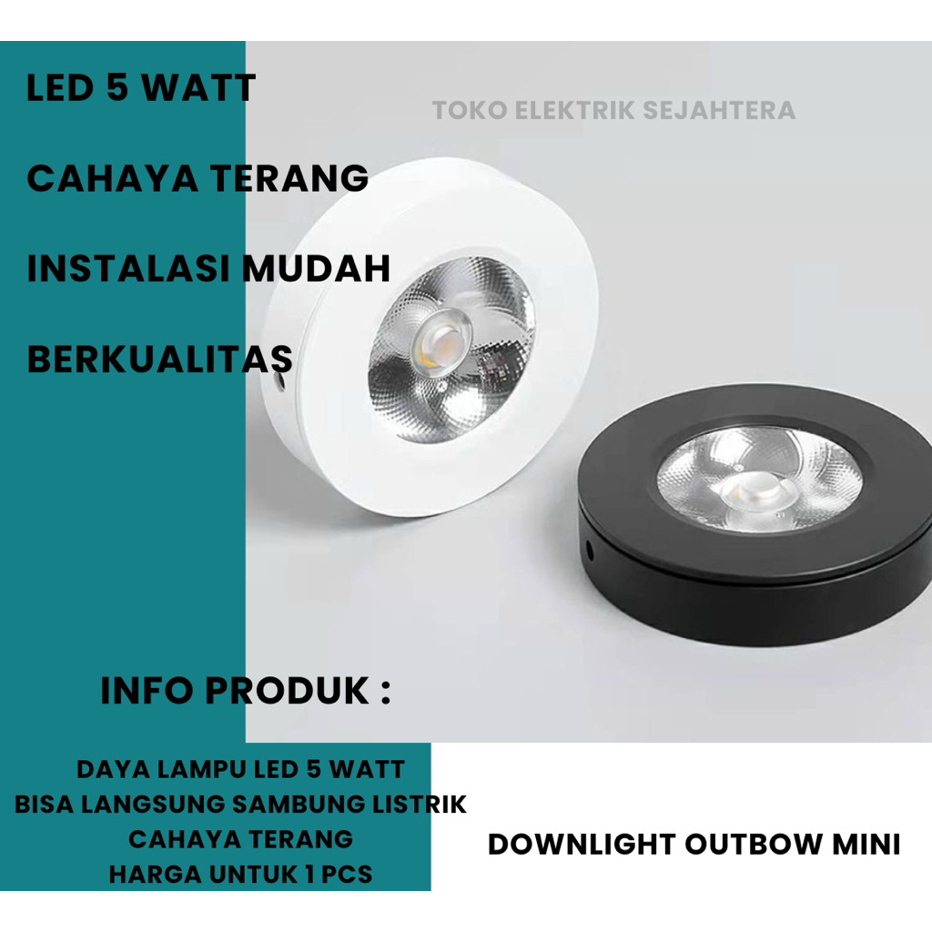 Lampu downlight 5 watt lampu outbow slim cahaya terang