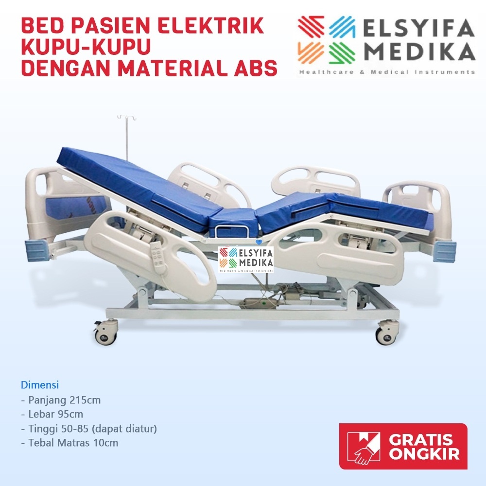 Bed Pasien Elektrik Kupu-kupu ABS - Bed Pasien Elektrik Rumah Sakit - Bed Medis VIP