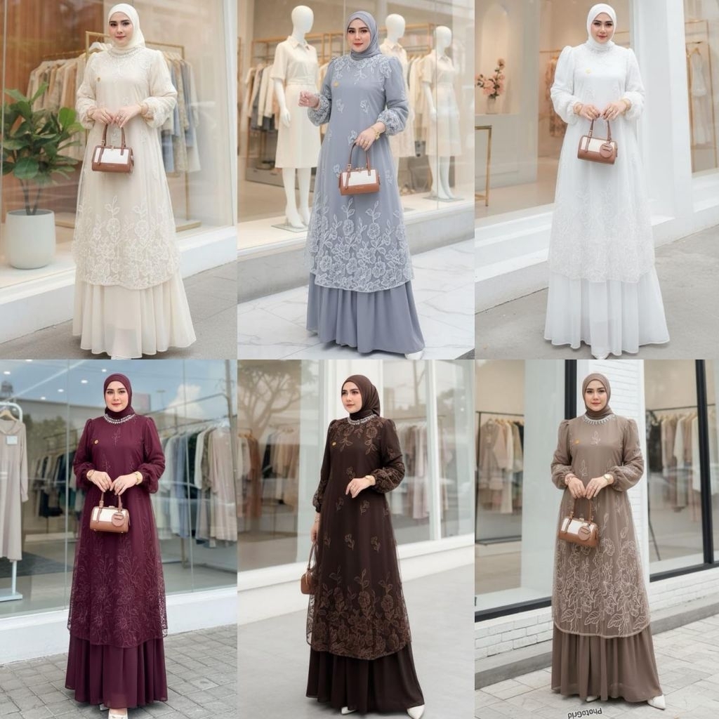 SHAKIRA SET HIJAB BY M NABIL GAMIS SET MALAY