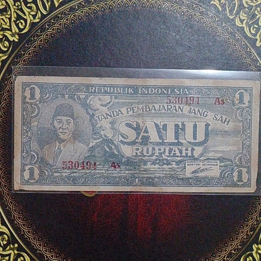 Uang ORI Sukarno 1 rupiah 1945 vf