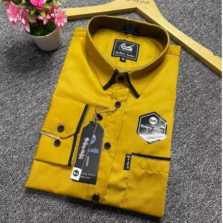 Galery Santri Formal Kemeja Formal Pria Motif Terbaru Lengan Panjang Slimfit Bahan Kain Toyobo Fodu 
