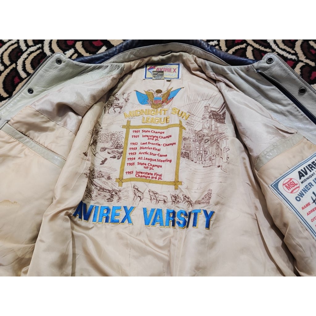 jaket kulit avirex varsity size XL