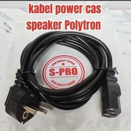Lubang 3 Kabel power charger speaker POLYTRON PASPRO 15F2 PASPRO 12F3 PASPRO 15GP3 panjang 1.8M