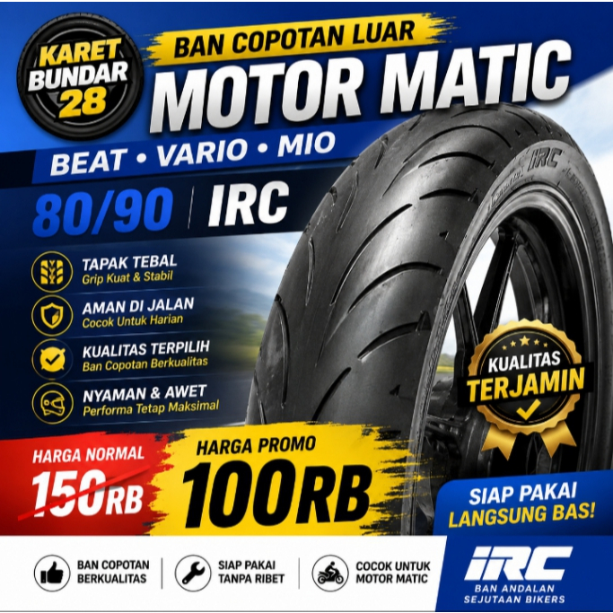 Ban Luar Motor Matic Beat Vario Mio 80/90 IRC