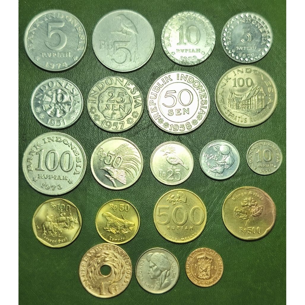 Paket Set koin INDONESIA , 20 KEPING bagus asli