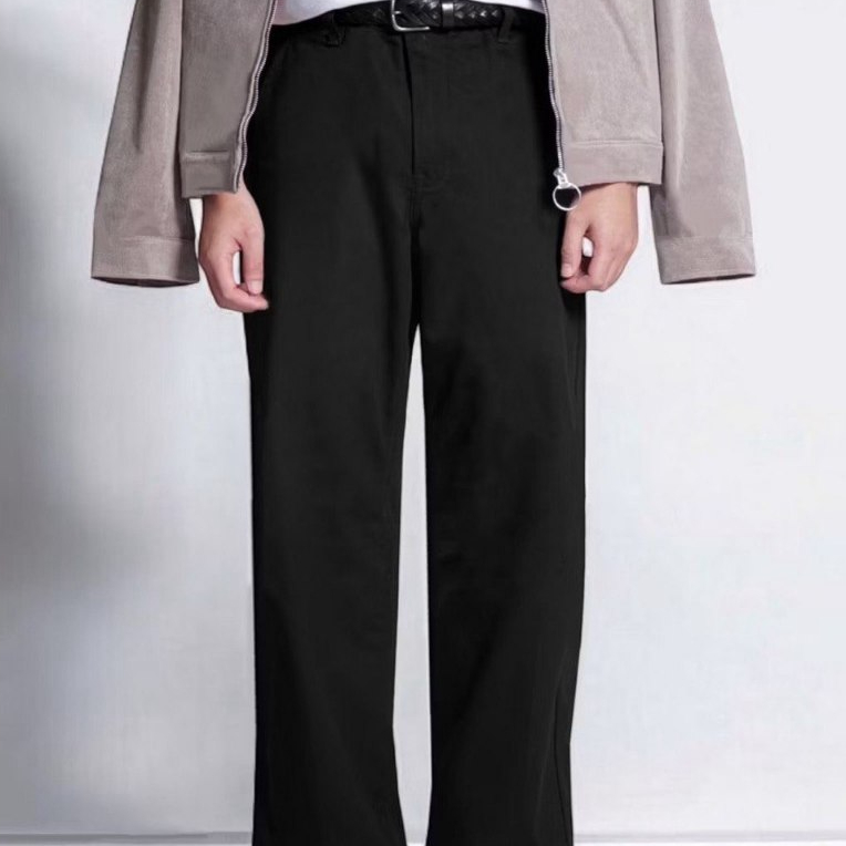 (COD) Celana Panjang Pria Chinos Loose Fit - Chinos Standar Reguler Straight Cream Army Mocca Black 