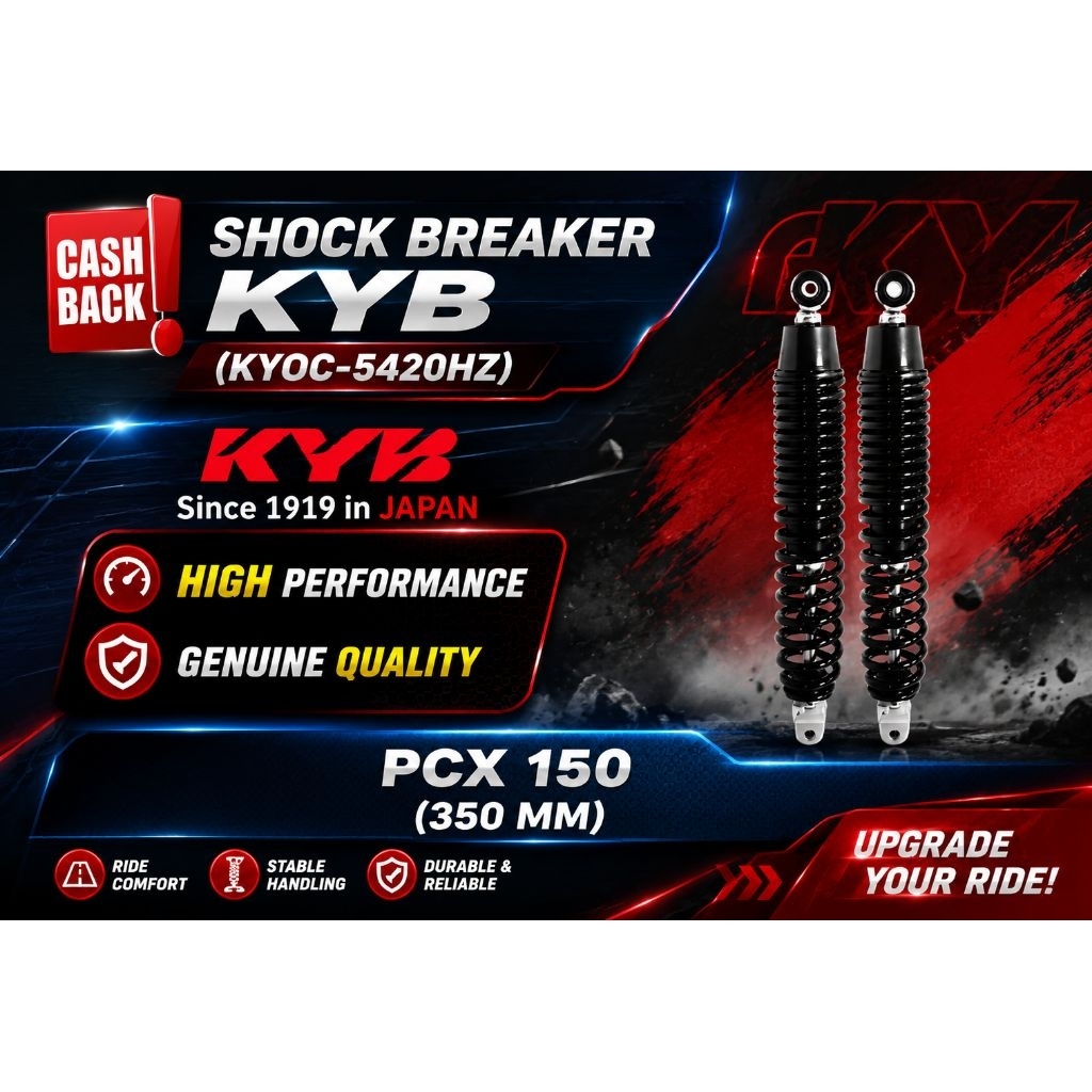 [ KAYABA ] Shock Breaker Belakang Honda PCX Asli KYB PREMIUM KYOC-5420HZ Asli Murah Original