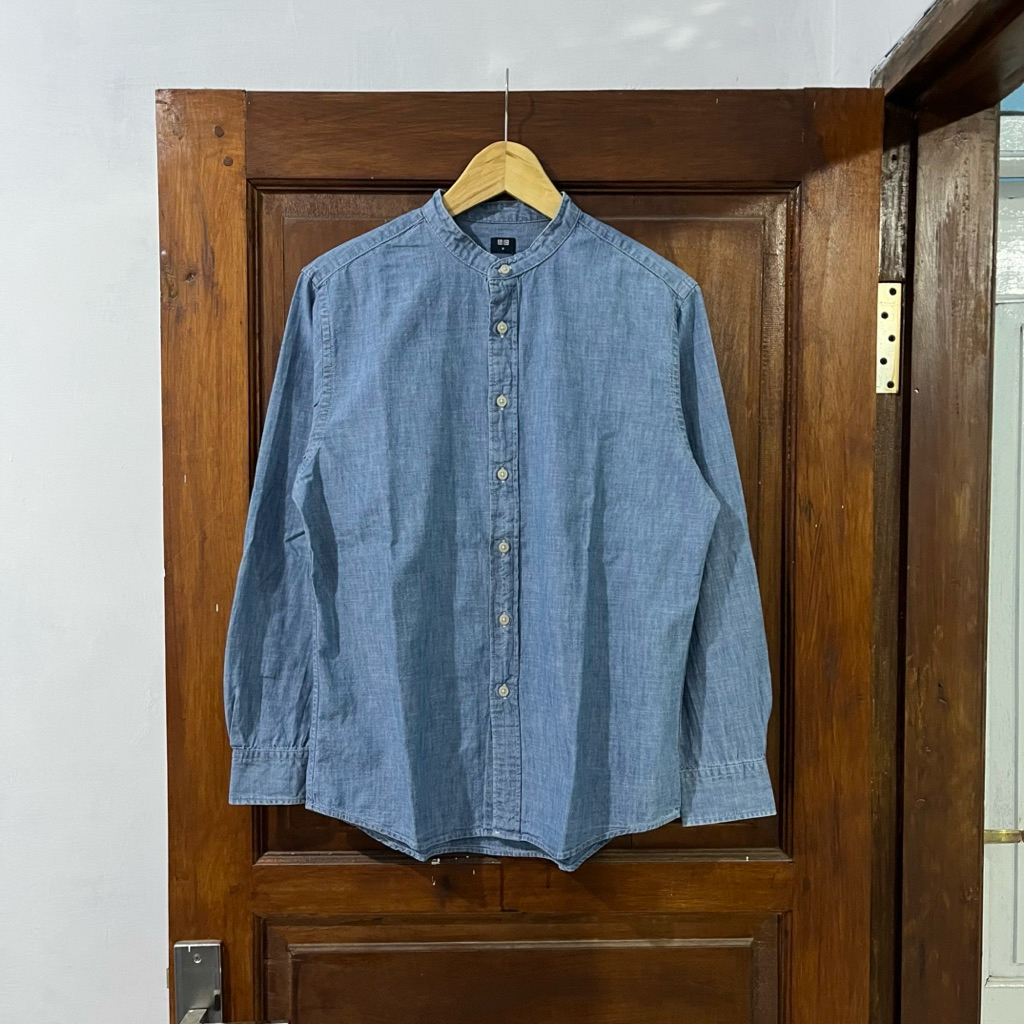 [M] Uniqlo Shanghai Denim Long Sleeve Shirt (KM-231) I Blue Jeans