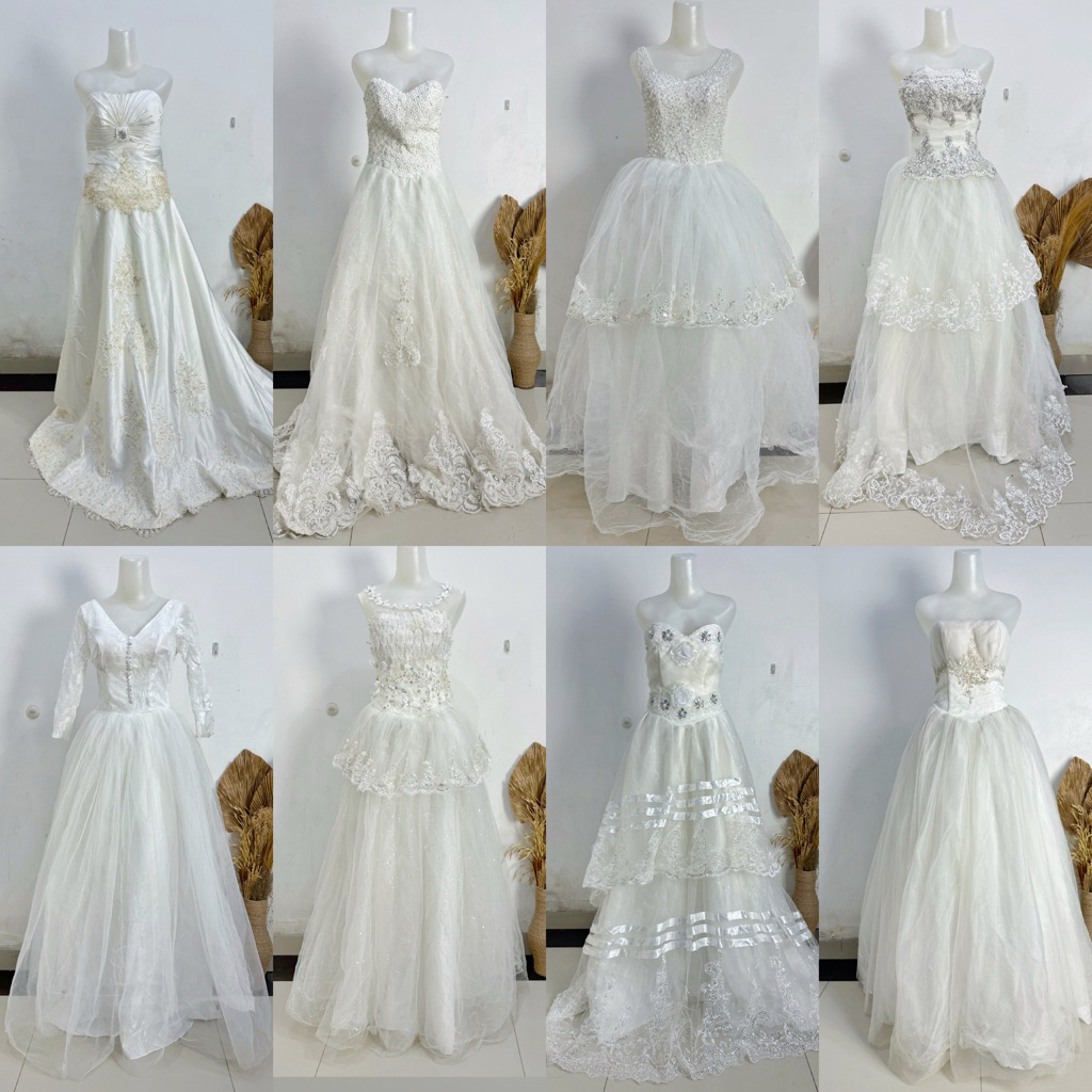 Gaun Pengantin Putih Mewah / Gaun Pesta