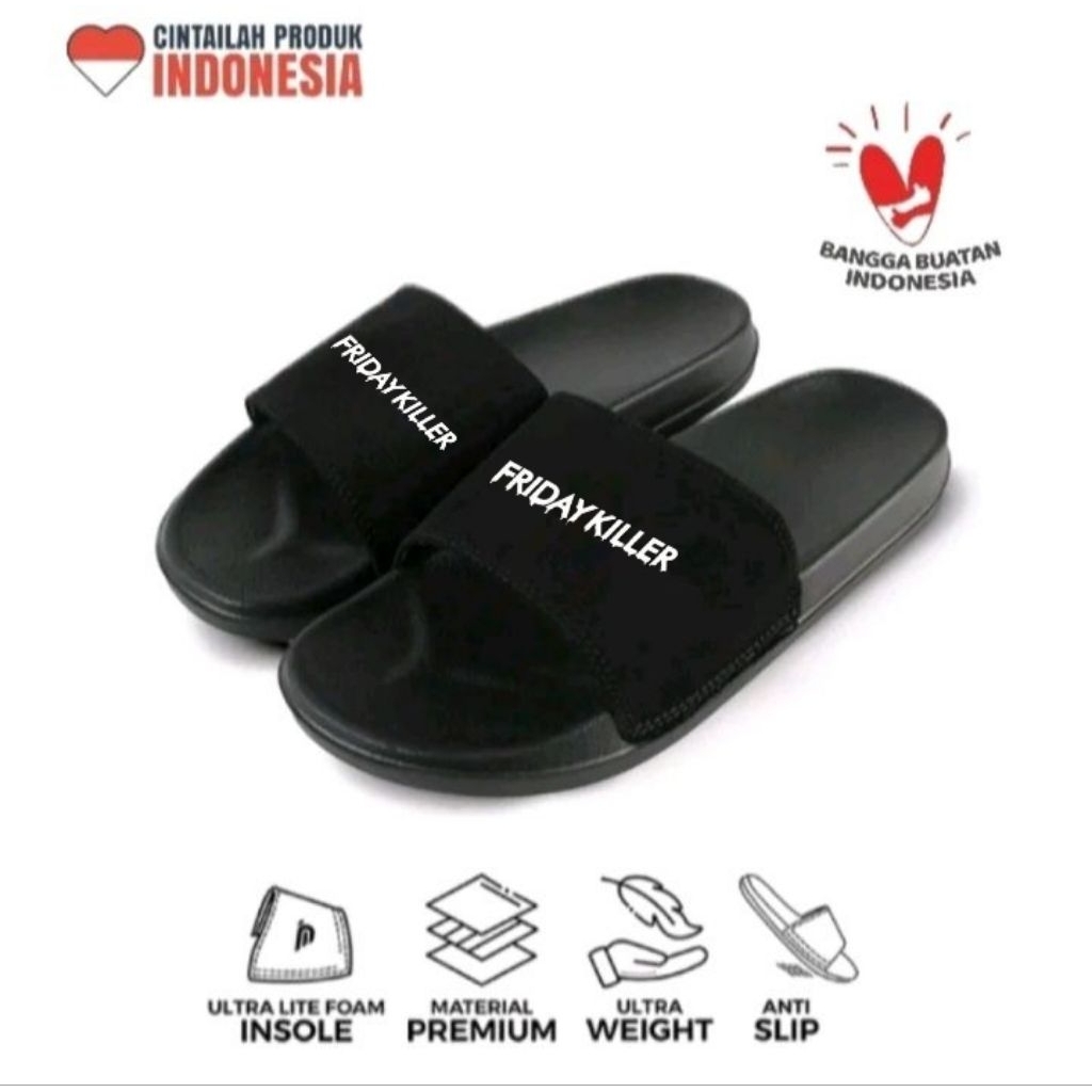 Sandal Slide Pria Wanita FRIDAY KILLER Premium | Sandal Selop Casual Premium Anti Slip Empuk Ringan 