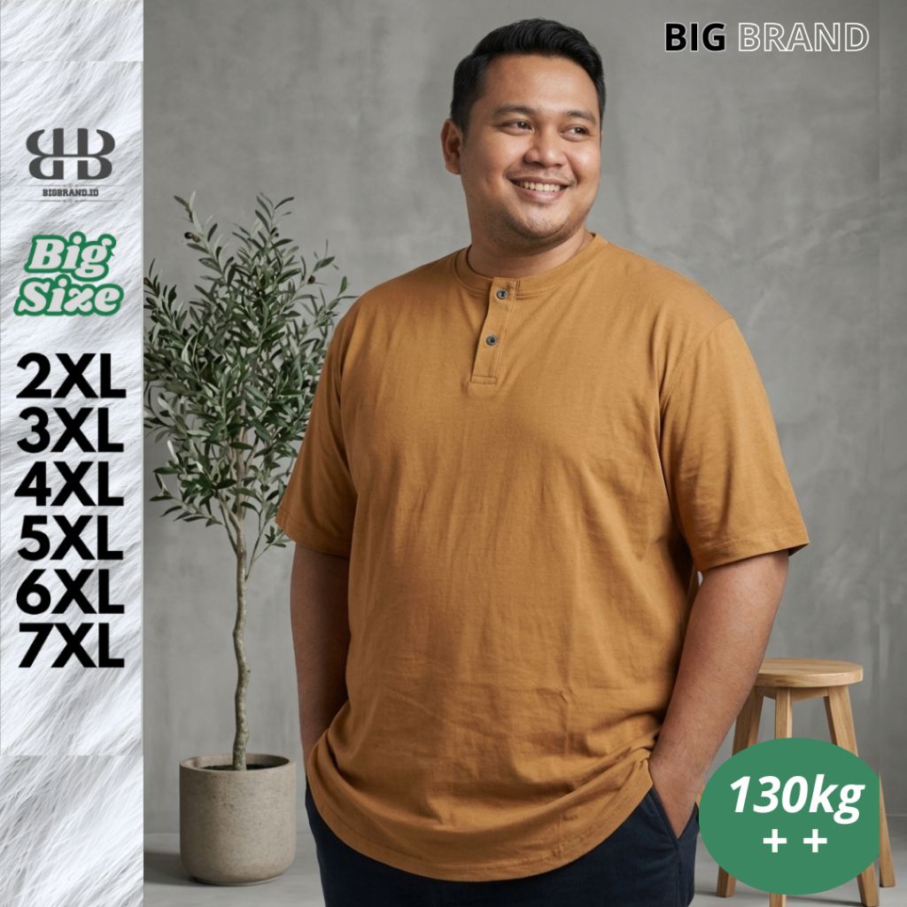 BIGBRAND Apparel - Kaos Kurta Pria Premium Koko Muslim Pria Jumbo Lengan Pendek Cotton 24s Adem High