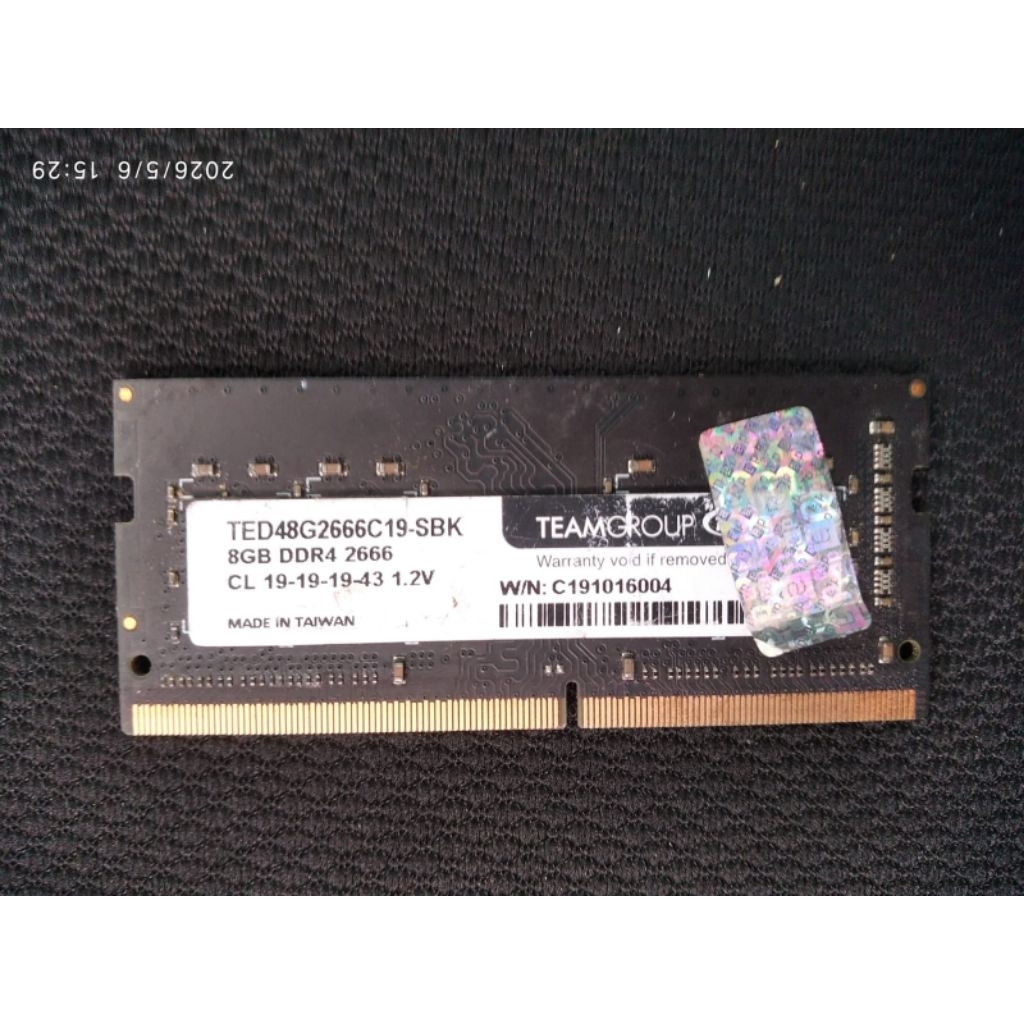 RAM Laptop SODIMM DDR4 8GB PC4-2666 Team Group | Second
