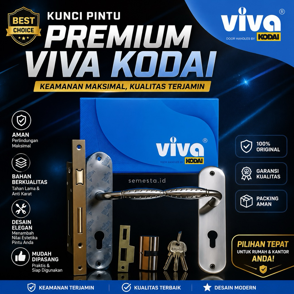 Kunci Gagang Pintu Besar VIVA Series KODAI | Kunci Handle Kamar | Handle Pintu Utama | Kunci Pintu U