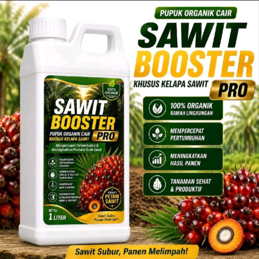 Pupuk Organik Cair sawit Boster Pro 1 Liter  khusus kelapa sawit