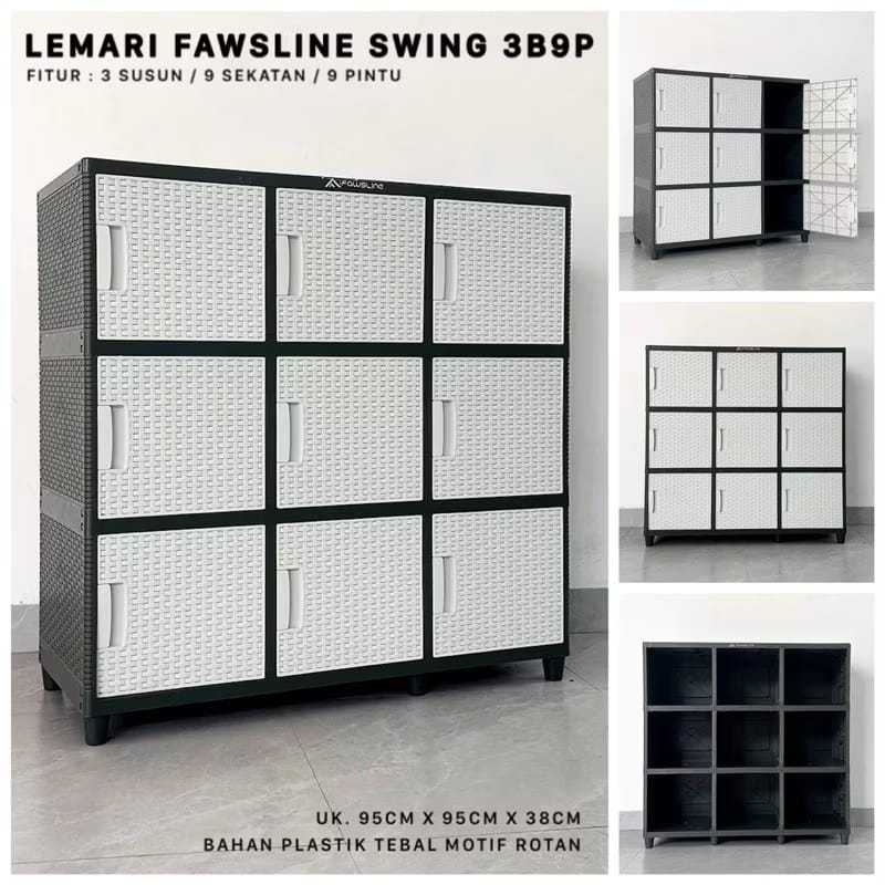 LEMARI FAWSLINE SWING 3B9P / LEMARI CABINET 9 PINTU BATAM