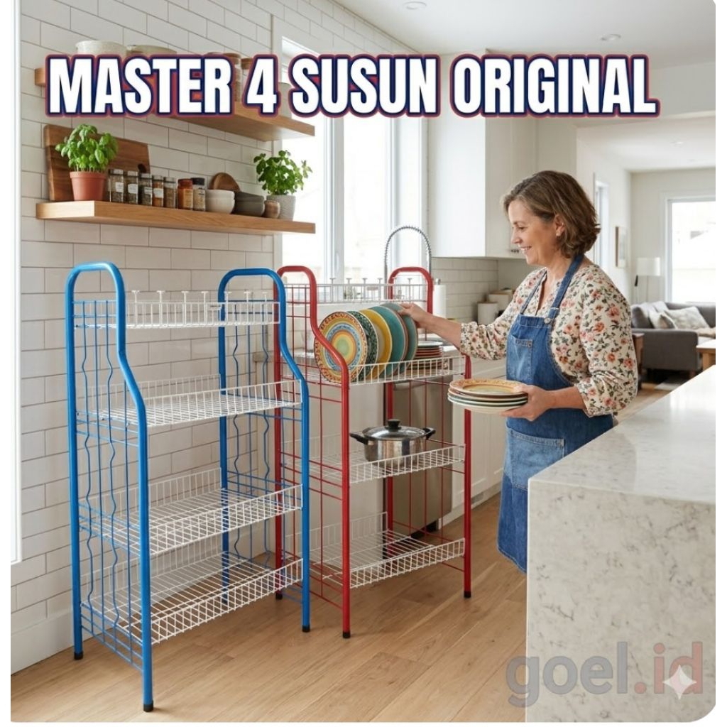 RAK PIRING MASTER 4 SUSUN ORIGINAL / RAK PIRING JADUL /Rak piring murah  / Rak piring master 4 susun