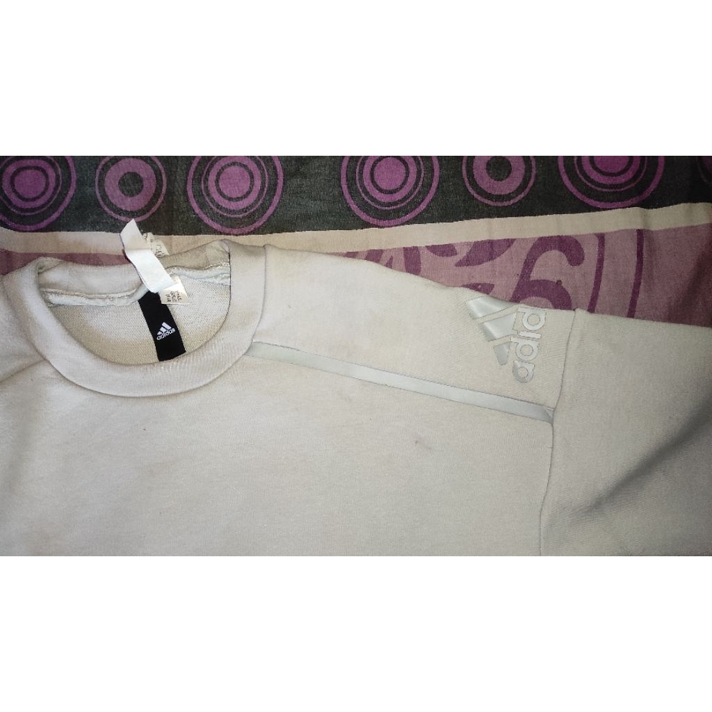 Jaket Crewneck Adidas ZNE abu muda preloved second