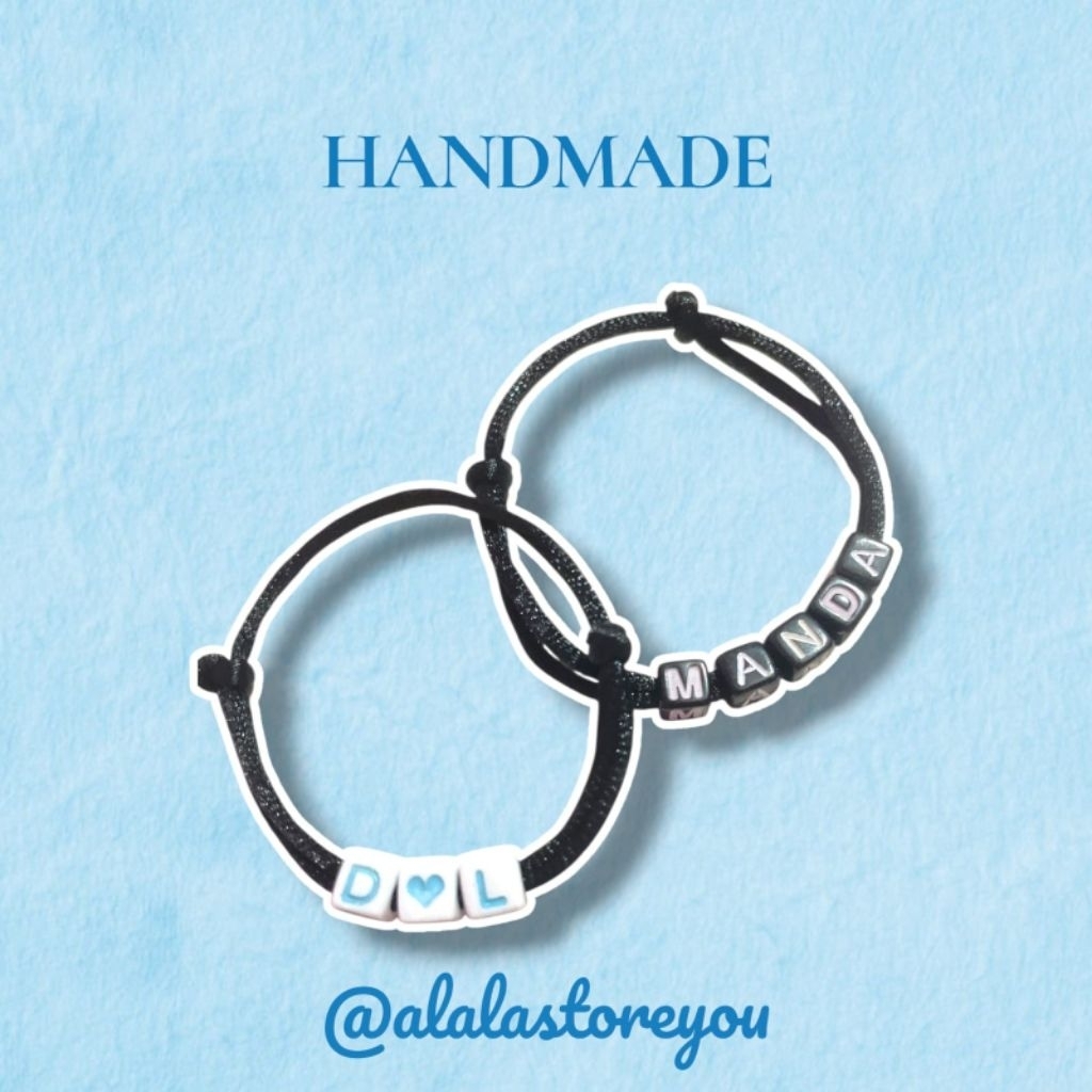 GELANG CUSTOM NAMA INISIAL TALI SATIN