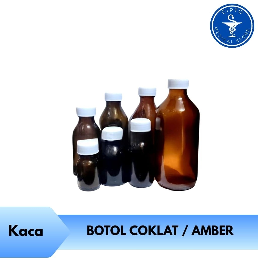 Botol kaca coklat 200ml | Botol 200ml | Botol Amber 200ml-kaca