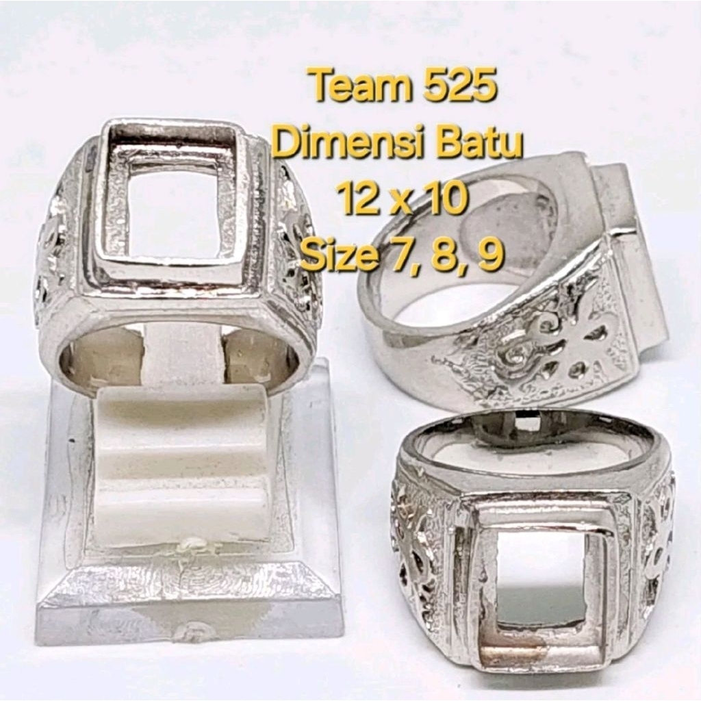 Ring emban alpaka super 12x10 eceran / model tanam kotak / pengikat ring cincin batu akik