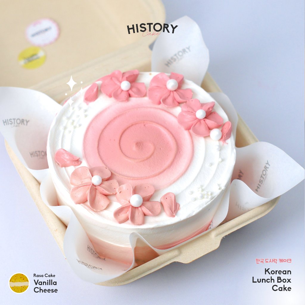 Historycake Korean Cake Lunch Box Kue Tart Korea Rasa Vanilla Cheese Viral Bandung