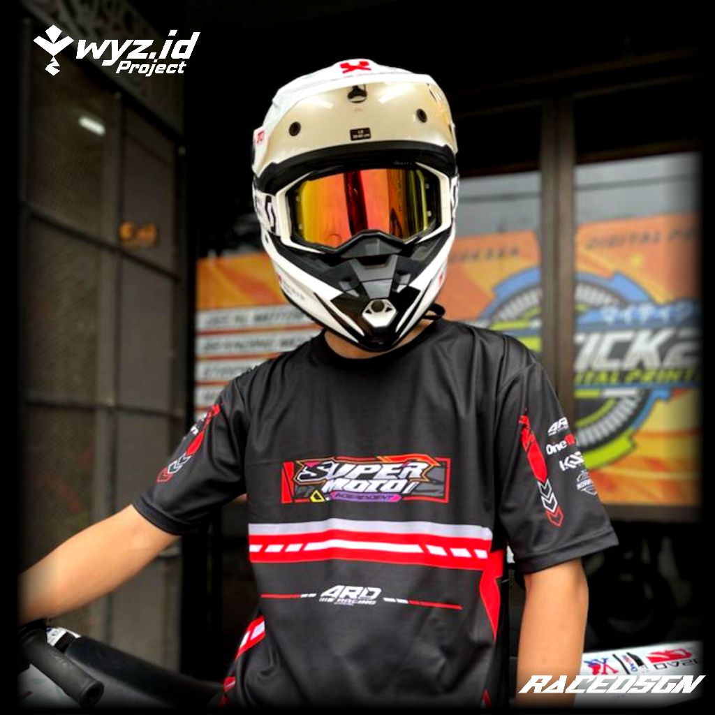 Kaos Jersey Supermoto KLX CRF DTRACKER WR 155 HITAM - Baju Distro Kaos Racing Supermoto Tshirt Otomo