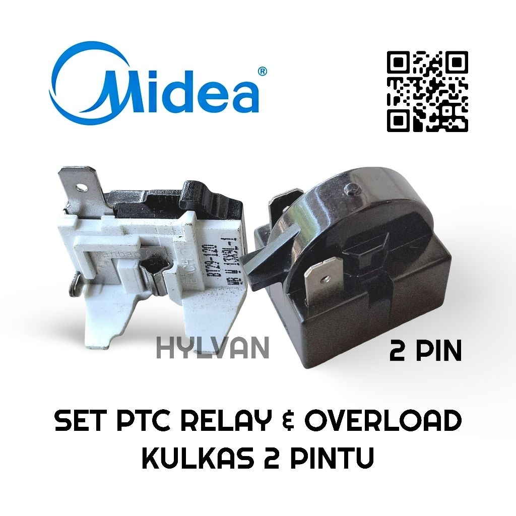 SET PTC RELAY 1 PIN  DAN OVERLOD KULKAS 1 PINTU & 2 PINTU MIDEA