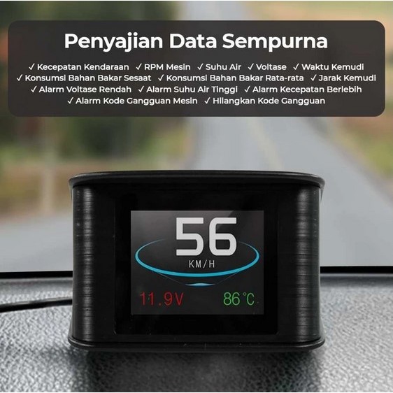 HUD Speedometer Mobil Digital OBD2 Universal